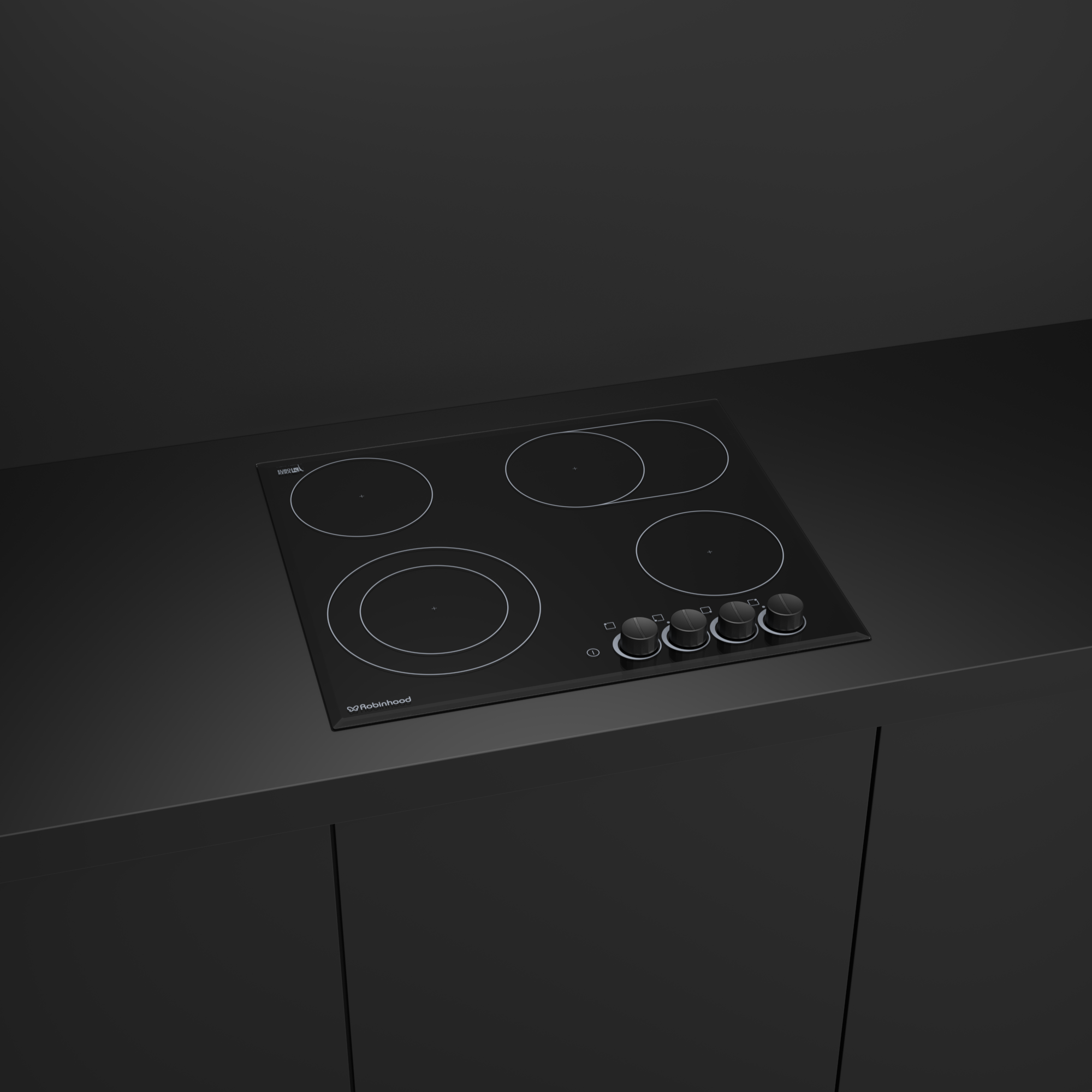 ATALA 60cm 4 zone Knob Control Ceramic Cooktop