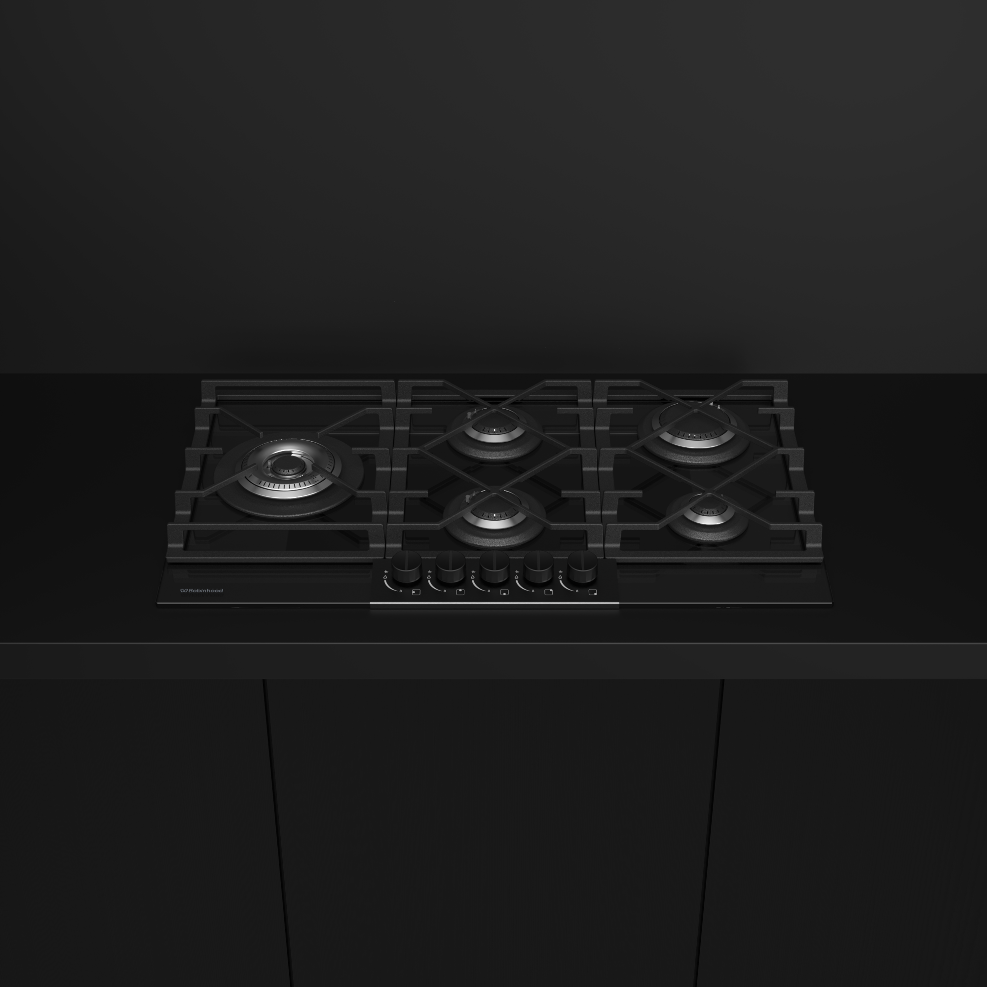 ATALA 90cm 5 Burner Gas Cooktop Knob Control