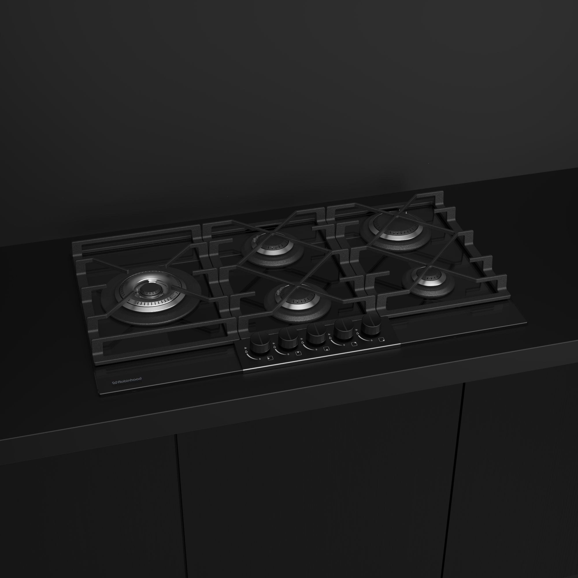 ATALA 90cm 5 Burner Gas Cooktop Knob Control