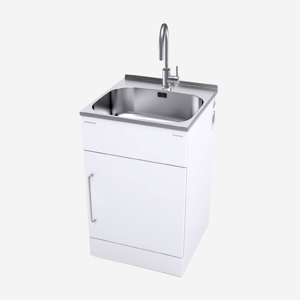 Standard Sized Tub with Stainless Steel Gooseneck Tap