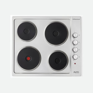 4 zone turn-switch electric cooktop