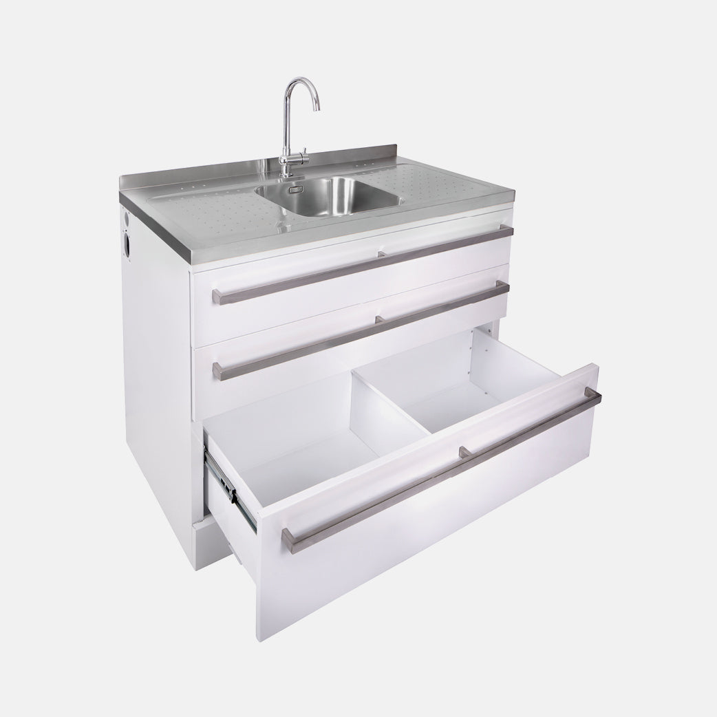 Workstation with Triple Storage Drawers