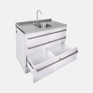 Workstation with Triple Storage Drawers